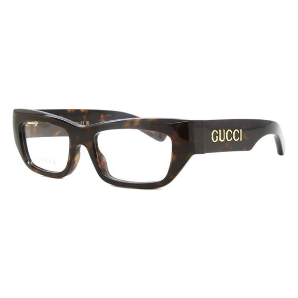 NEW GUCCI SQUARE EYEGLASSES GUCCI GG1297O 003 HAVANA CLEAR EYEWEAR - Picture 1 of 3